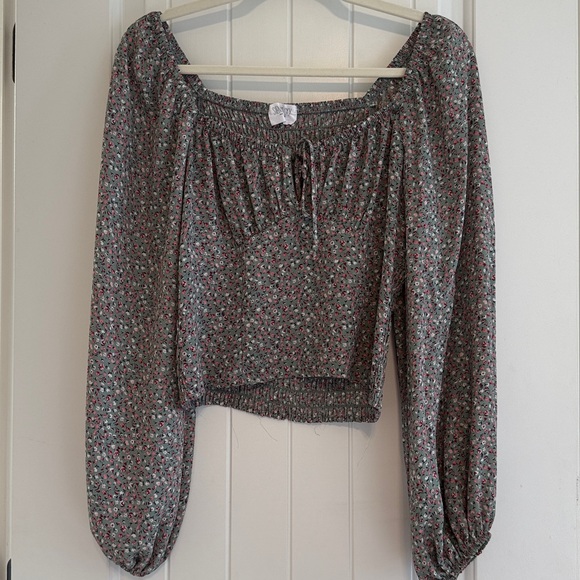 Sienna Sky Tops - Sienna Sky Floral Long Sleeve Crop Top